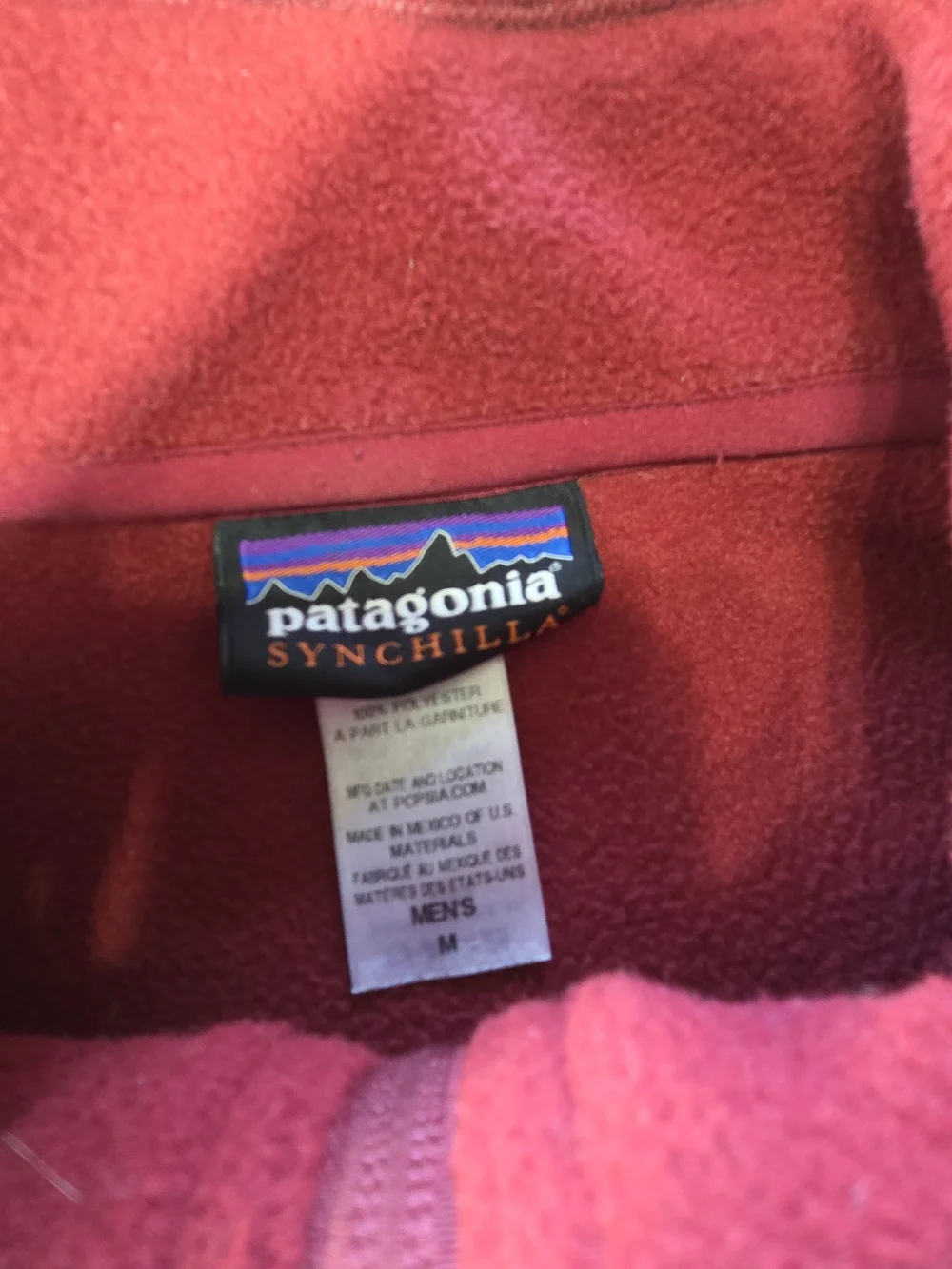 Patagonia Synchilla Fleece Vest Red Full Zip Men's Medium